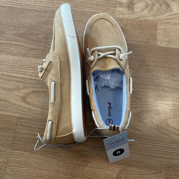 Cat & Jack Kids Boat Shoes Beige Size 6 Sneakers NIB - Picture 11 of 14